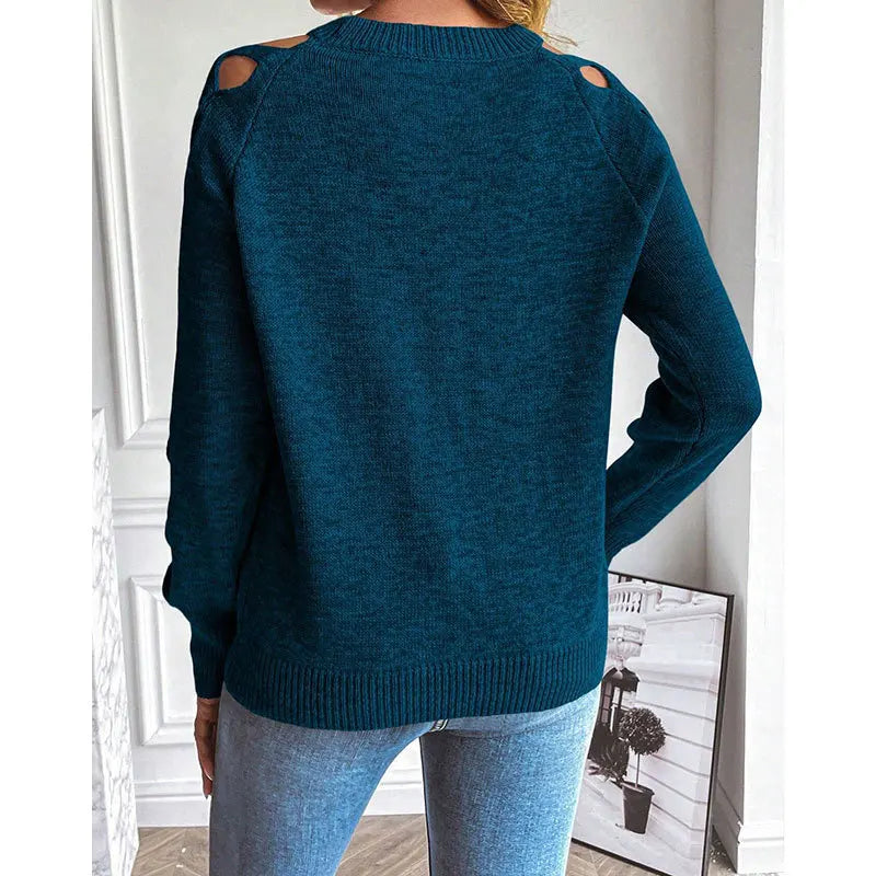 Hollow Arm Knitted Design Sweater