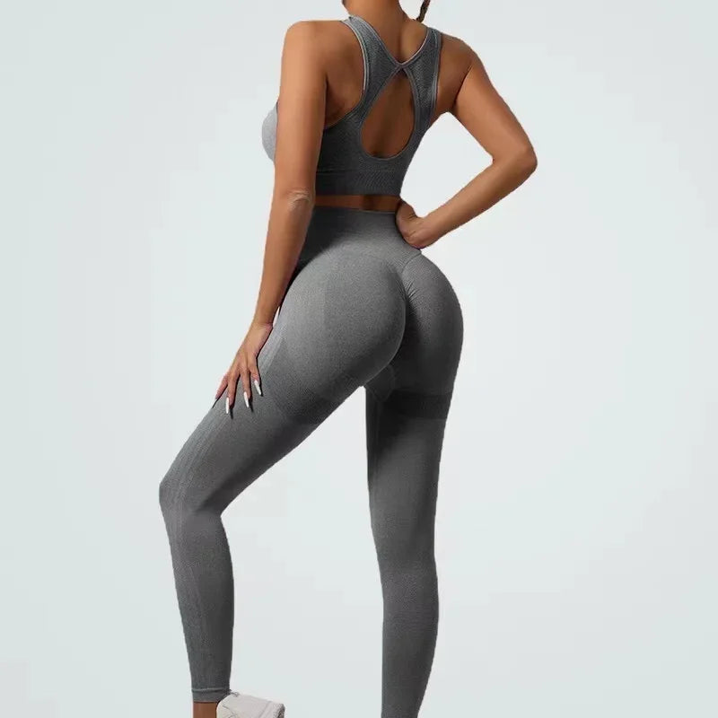 Seamless Yoga Sports Bra+ Hip Lifting Leggings Set