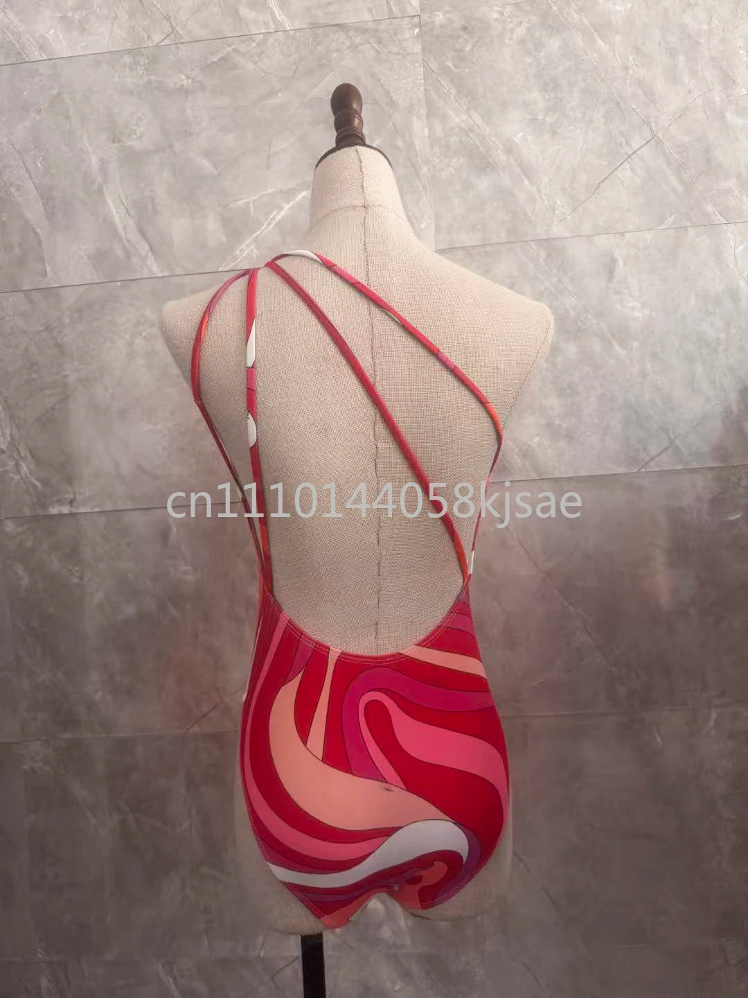 Red Scarf Letter Headband Signature Logo Bikini Sets