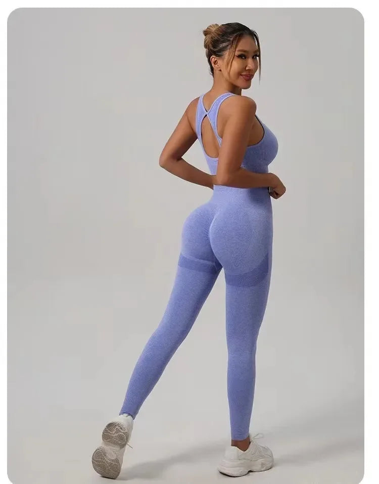 Seamless Yoga Sports Bra+ Hip Lifting Leggings Set
