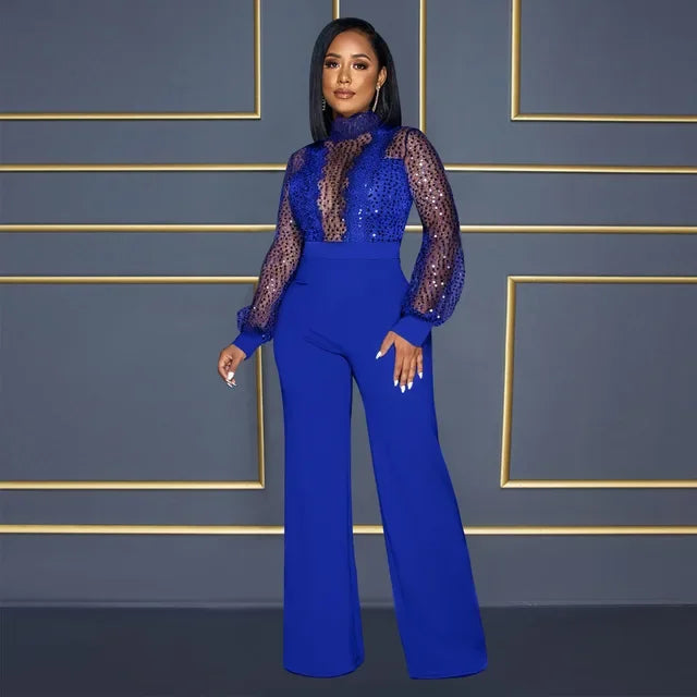 African Lace Patchwork Jumpsuit