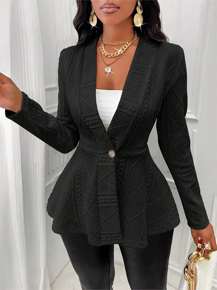 Thickened Single-button Textured Jacket