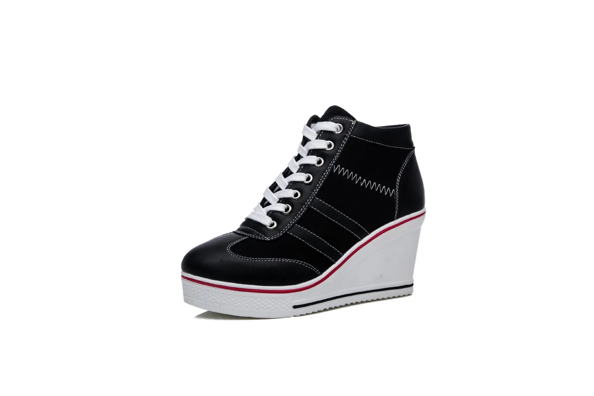 Wedge Heel  Lace-up Platform Canvas Shoes