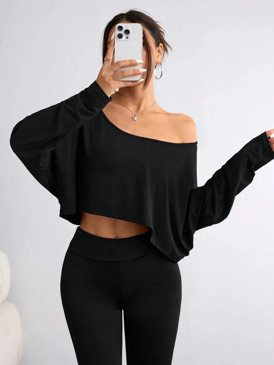 Casual Asymmetrical Neck Strapless Top