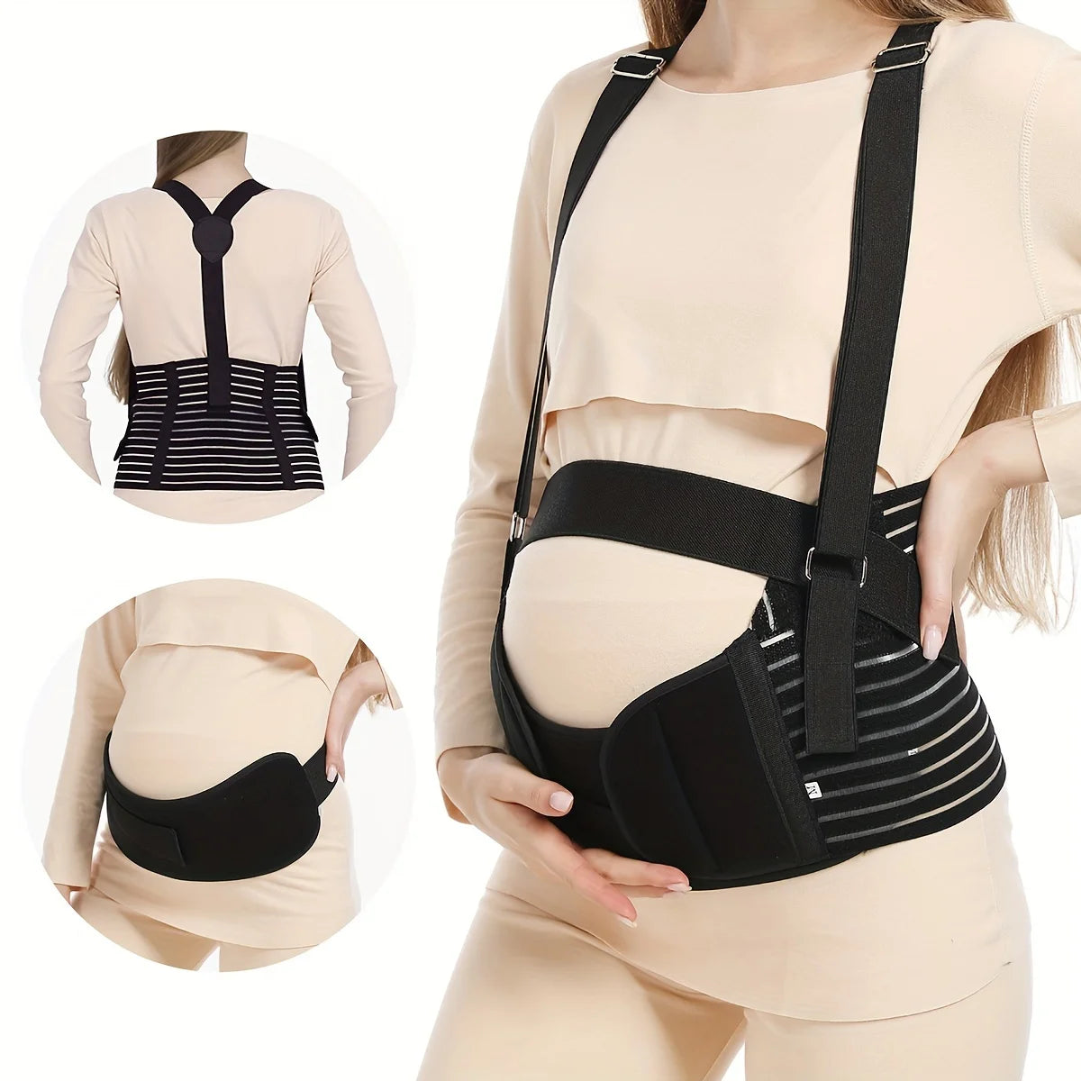Tight-Fitting Belly Support Abdominal Binder with Hook-Eye Closure