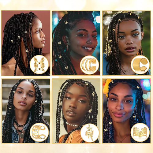 64pcs Adjustable Hair Jewelry For Braids Accessories