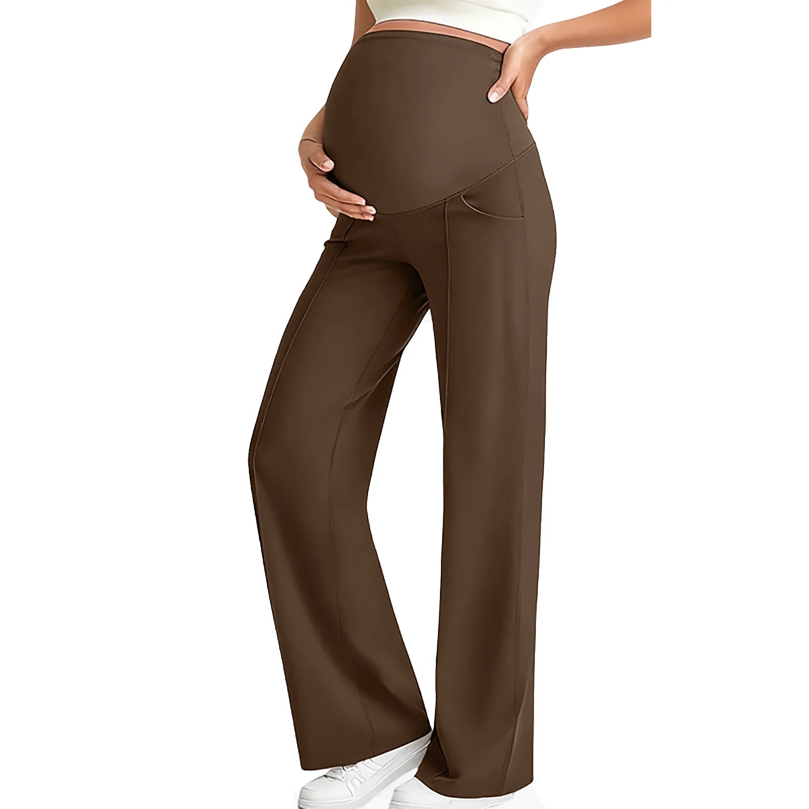 Elastic Pants Over The Belly with Pockets Sportswear