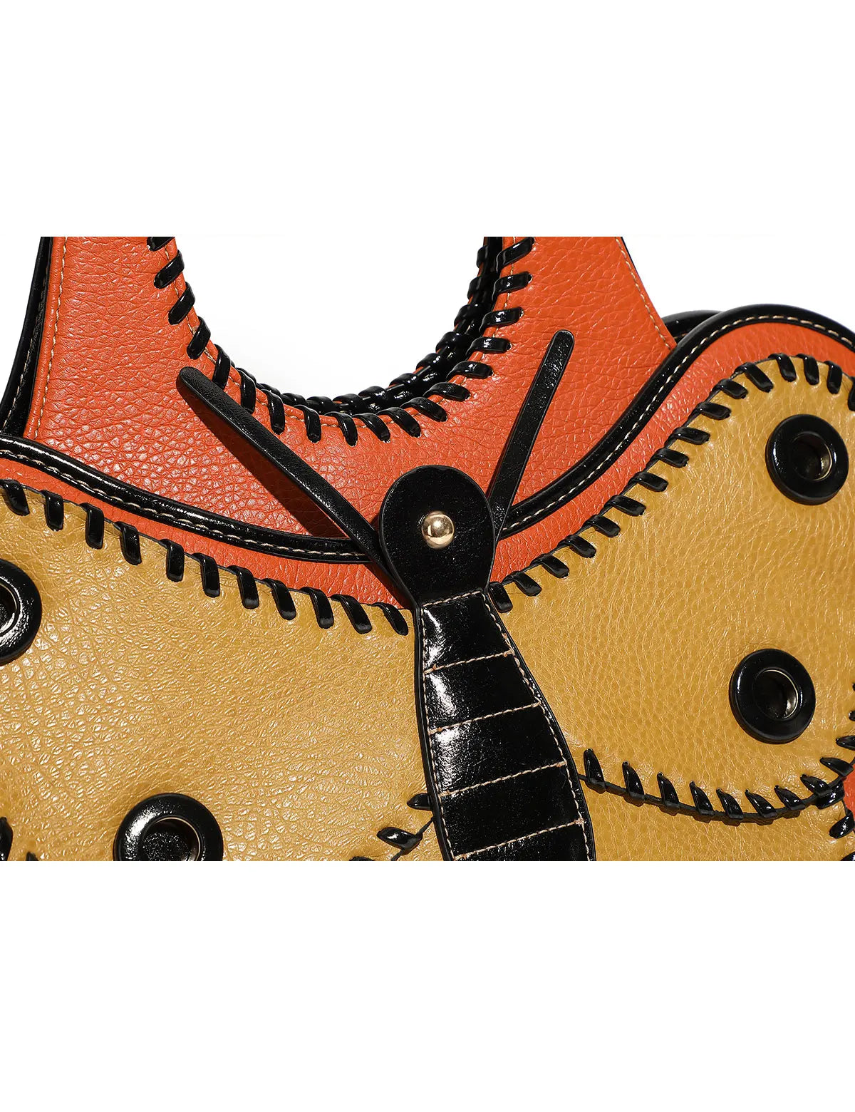 Large Leather Butterfly Design Crossbody Handbag