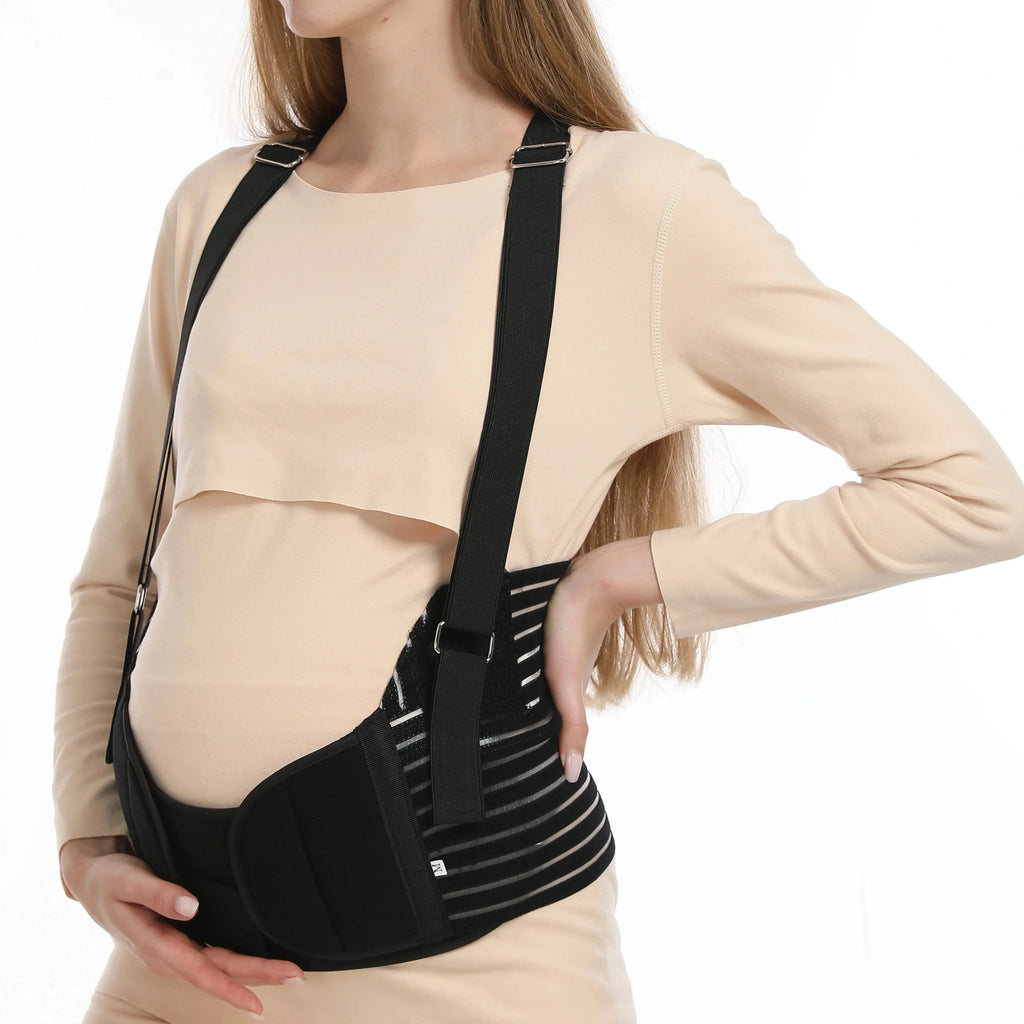Tight-Fitting Belly Support Abdominal Binder with Hook-Eye Closure