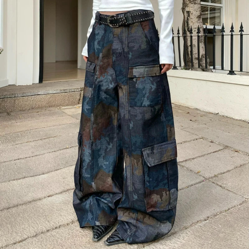 Multi Pocket New Style Camouflage Wide Leg Pants