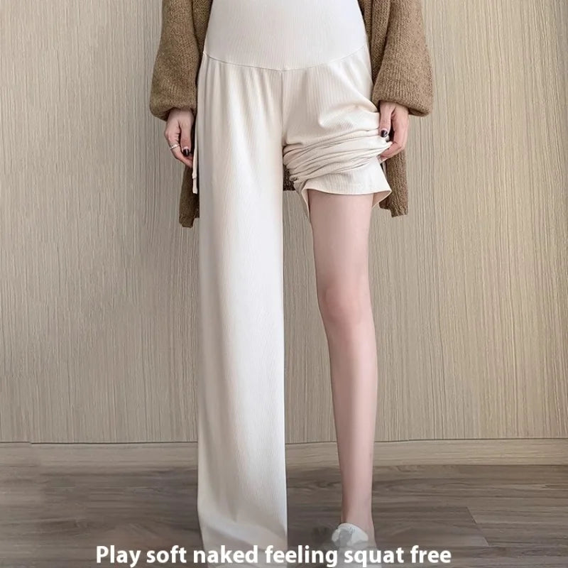 Maternity Drawstring Straight Wide Leg Trousers