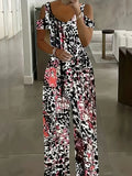 Cross-border Printed V-neck Jumpsuit