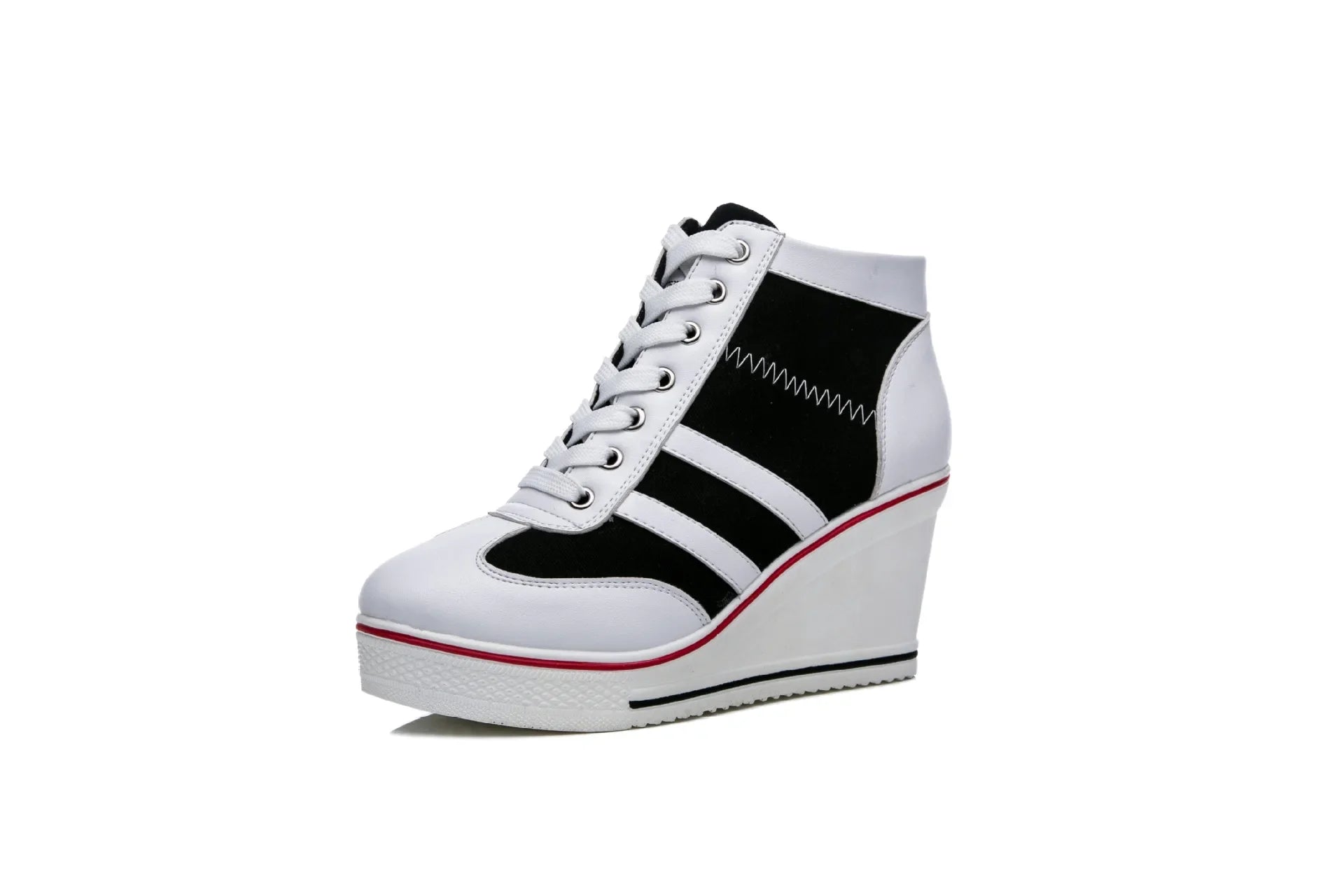 Wedge Heel  Lace-up Platform Canvas Shoes