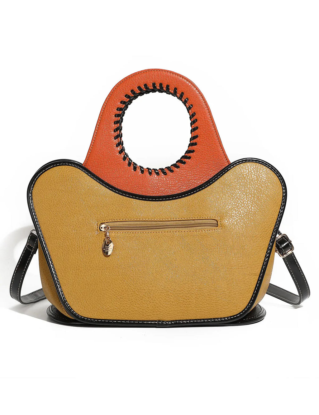 Large Leather Butterfly Design Crossbody Handbag