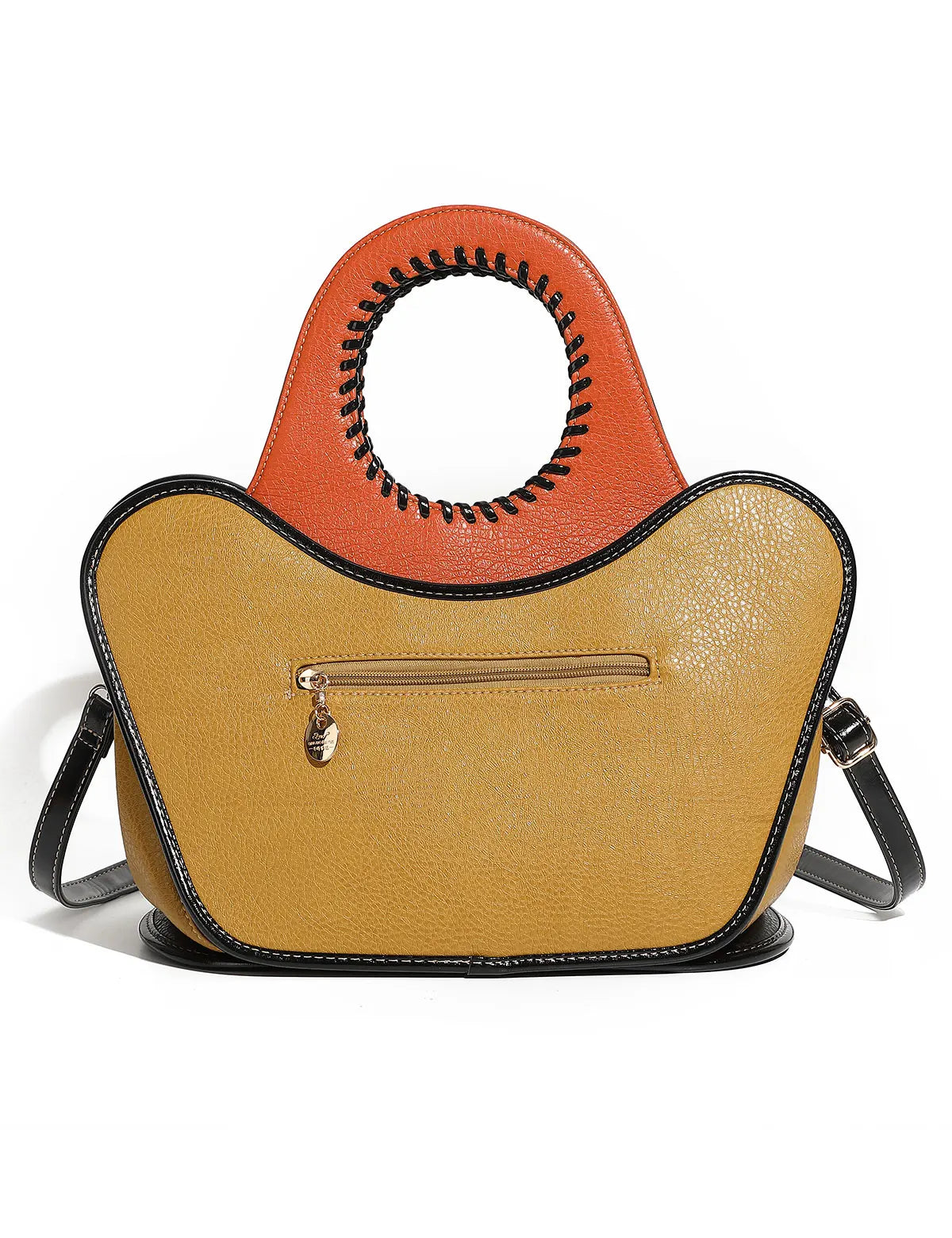 Large Leather Butterfly Design Crossbody Handbag