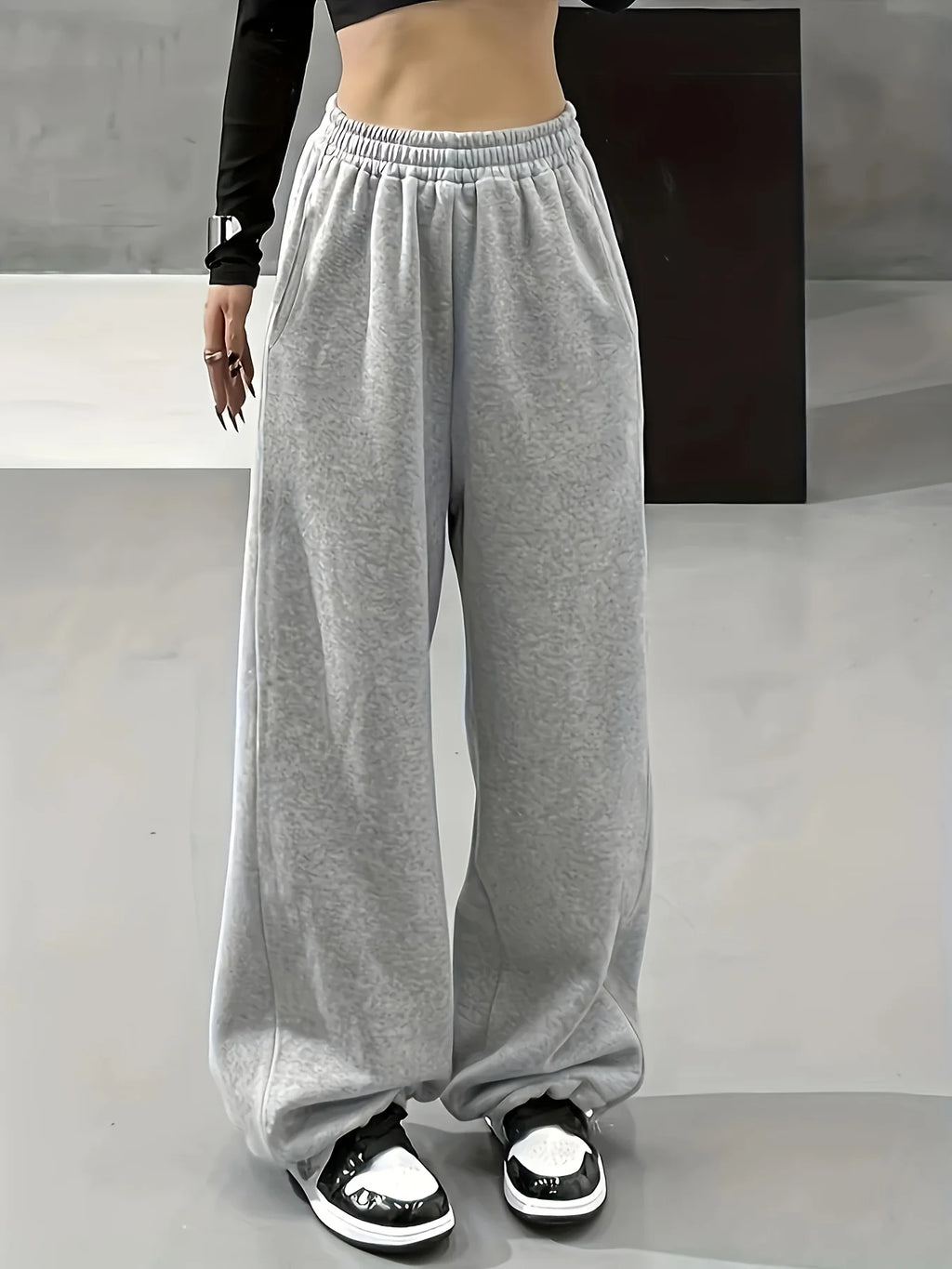 Fleece Oversized Trendy Sweatpants