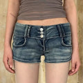 American Retro Low Breasted Waist Denim Shorts