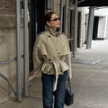 Retro Casual Double Breasted Versatile Short Trench Coat