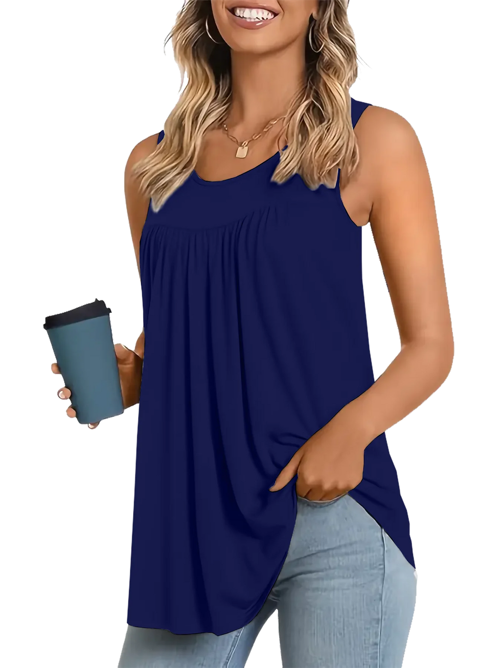 Loose Solid Casual Tank Top