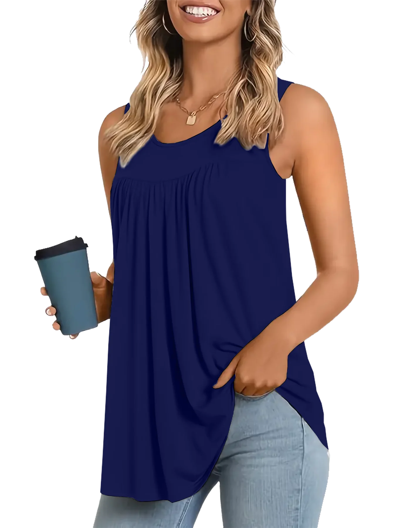 Loose Solid Casual Tank Top