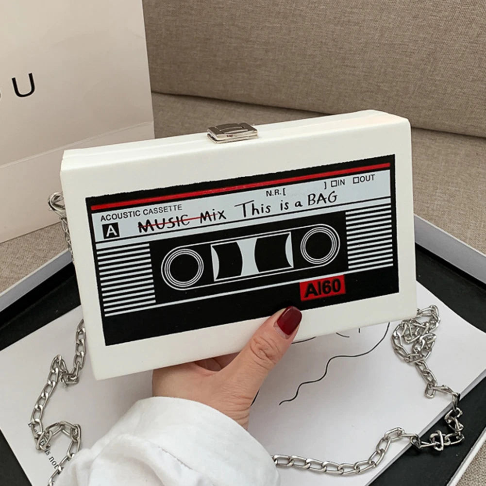 Radio Tape Recorder Print Commute Mini Chain Bag