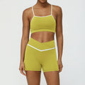 Colorblock Seamless Butt-Lift Yoga Two Piece Set