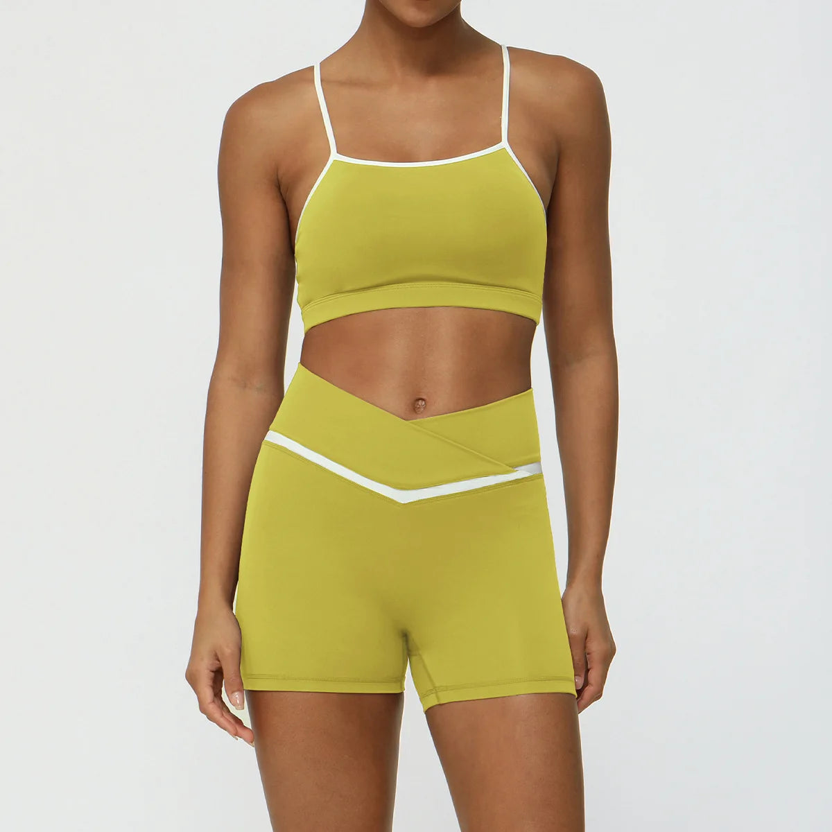 Colorblock Seamless Butt-Lift Yoga Two Piece Set