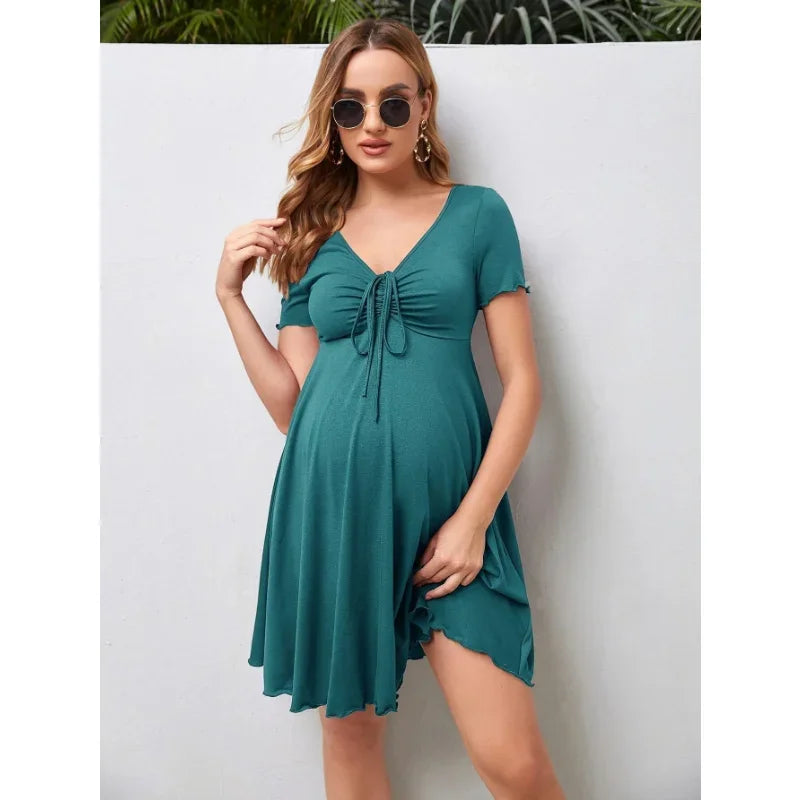 Maternity V-neck Loose Women Dress
