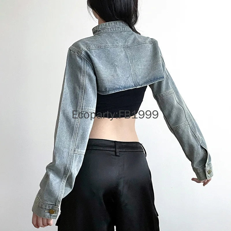 Vintage Denim Crop Top Jackets