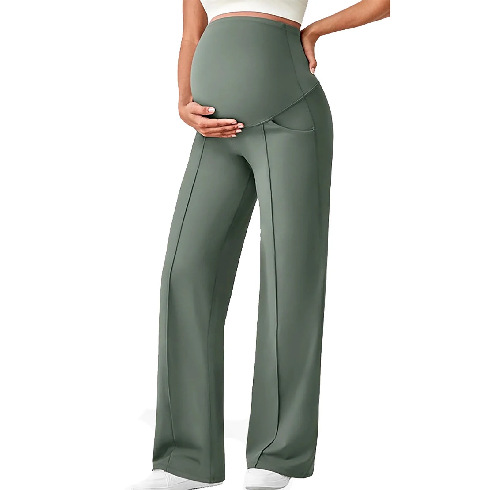 Elastic Pants Over The Belly with Pockets Sportswear