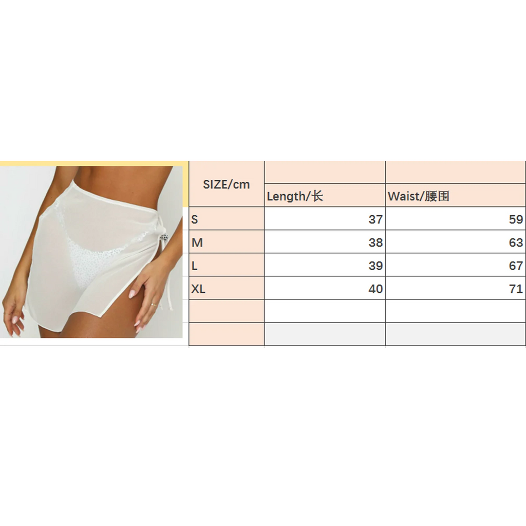 Mesh Sheer Bikini Cover-Ups Beach Sarong Skirt