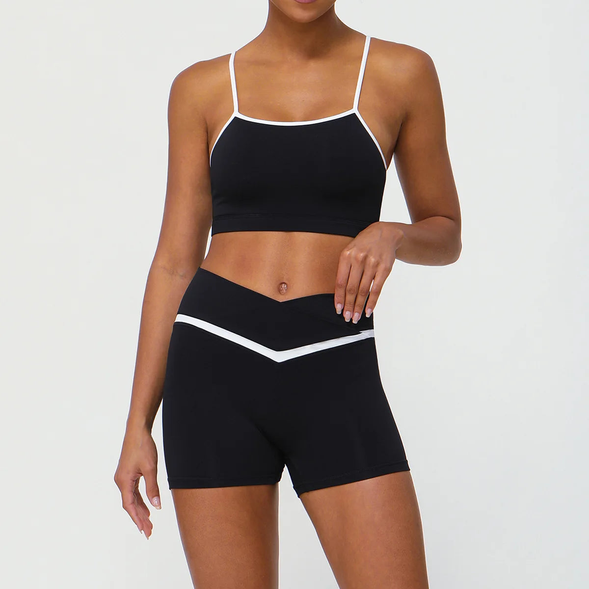 Colorblock Seamless Butt-Lift Yoga Two Piece Set