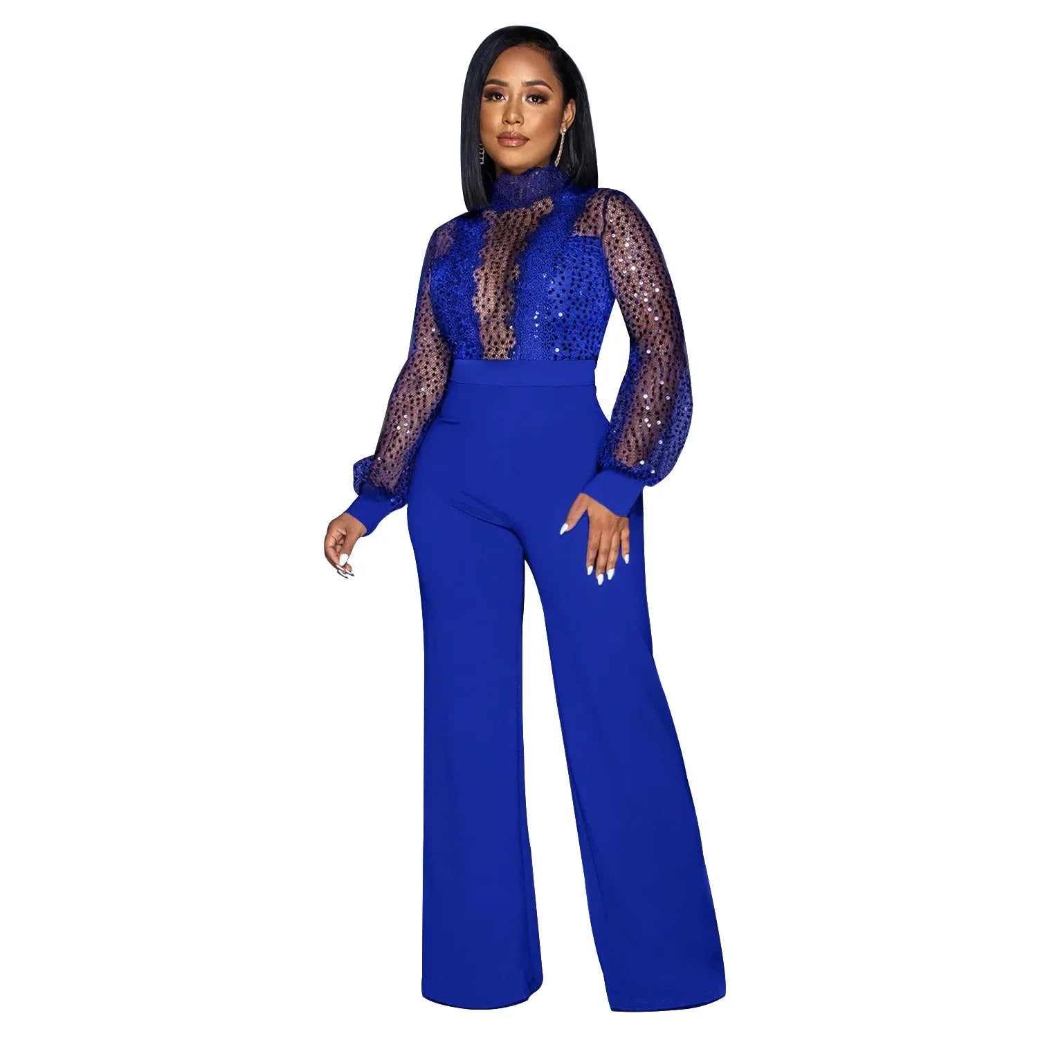African Lace Patchwork Jumpsuit