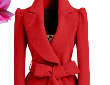 Tweed Long Sleeve Turndown Collar Coat