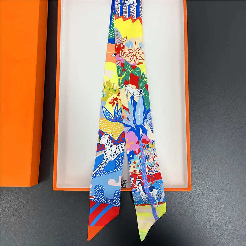 Multi Printed Neckerchief Hair Tie
