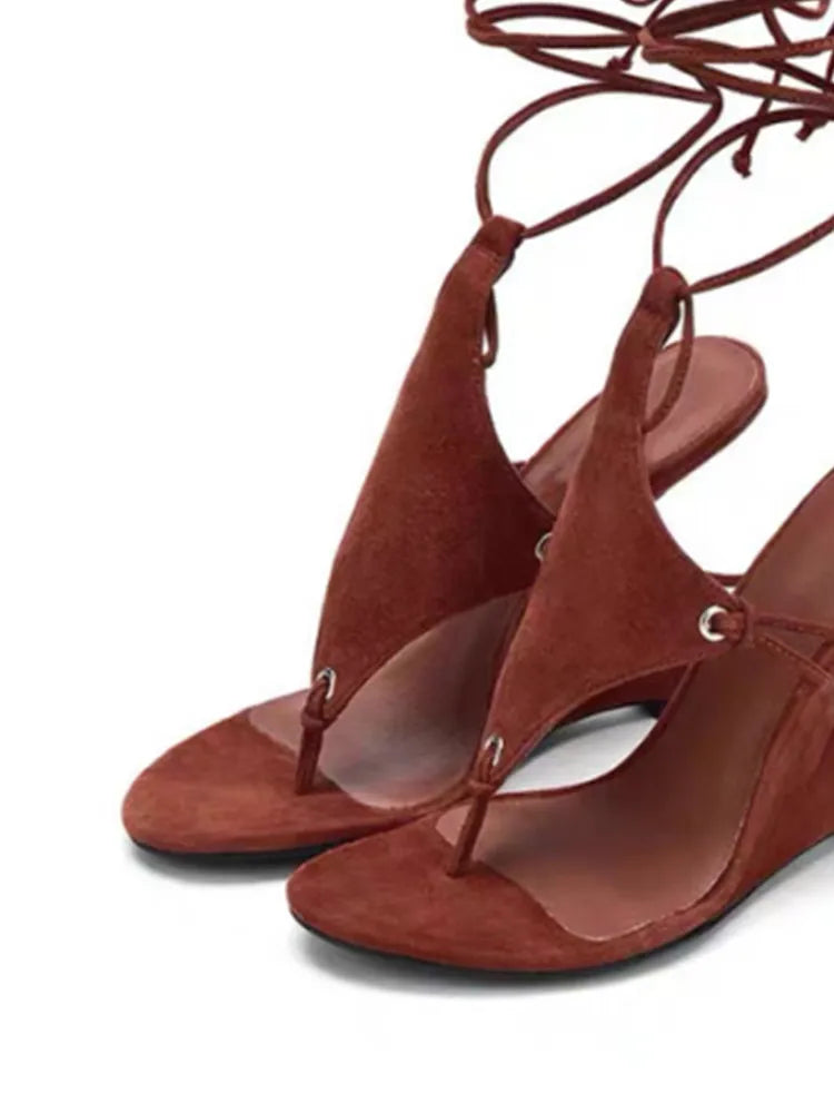 Coarse Pinch Toe Ankle Strap Sandals