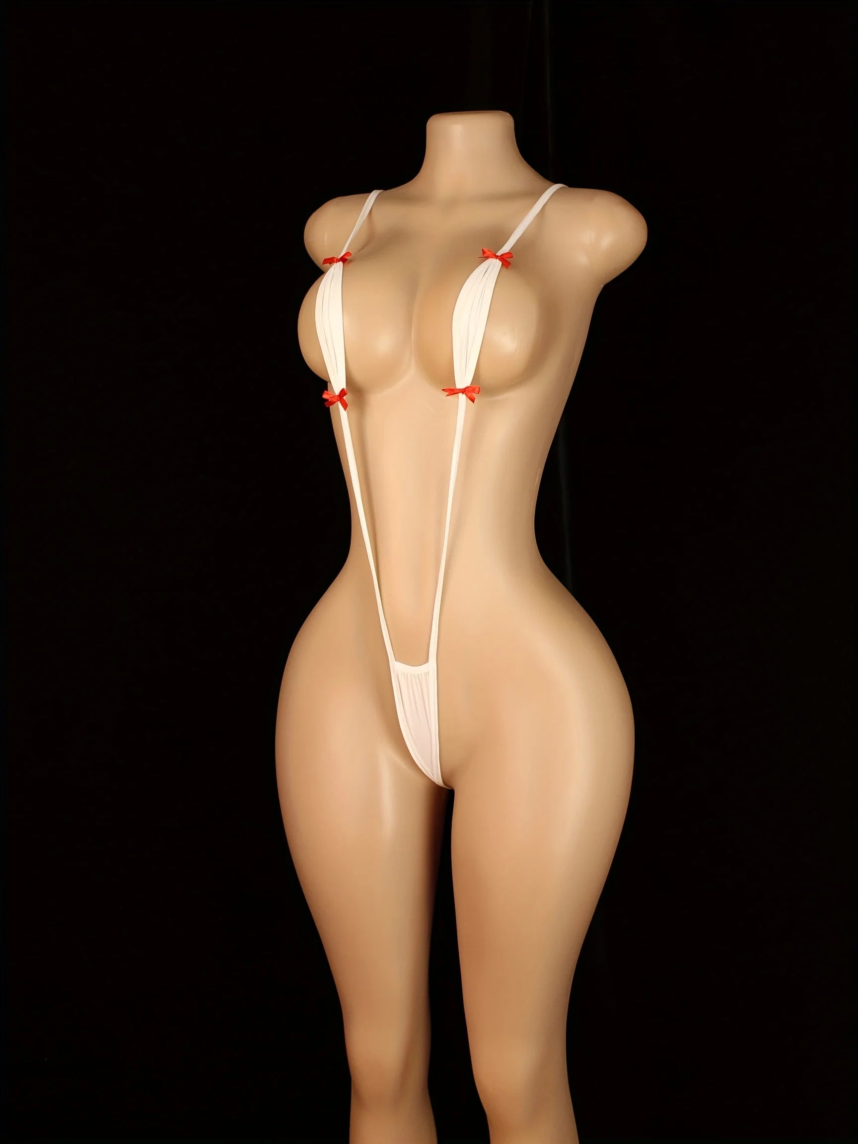 Adjustable Strappy Backless Semi-Sheer Teddy Bodysuit