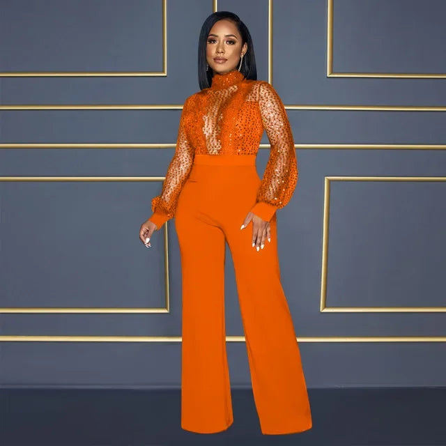 African Lace Patchwork Jumpsuit