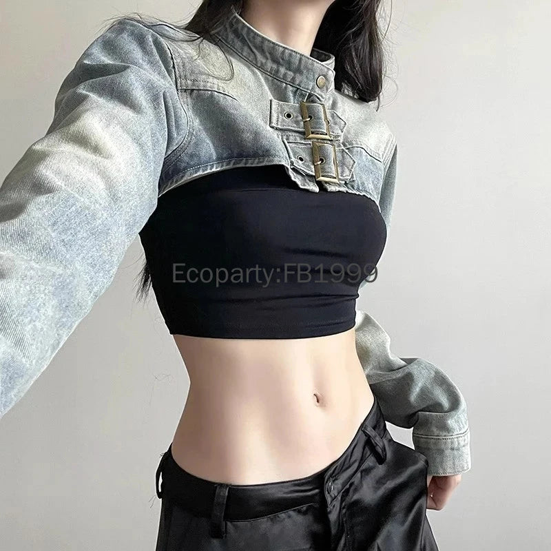 Vintage Denim Crop Top Jackets