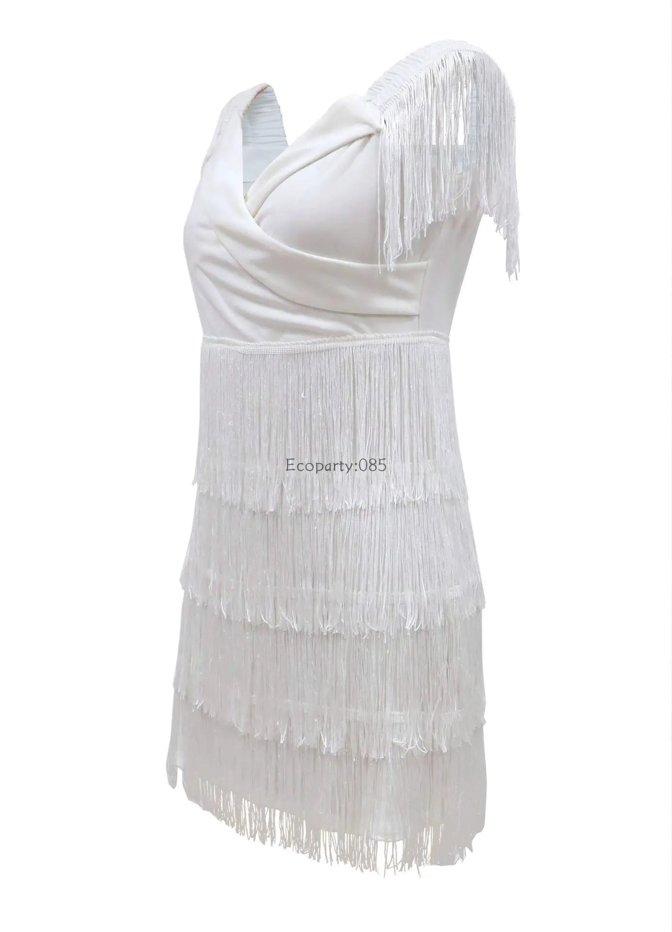 Sexy Off-Shoulder V-Neck Fringed Evening Dress