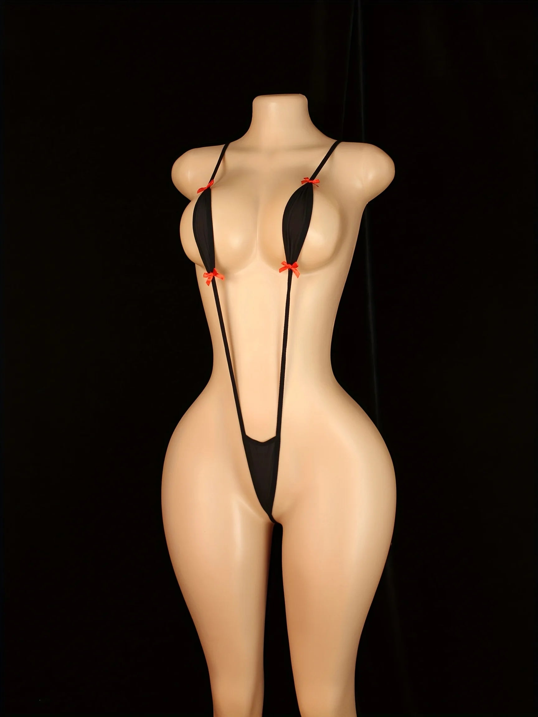 Adjustable Strappy Backless Semi-Sheer Teddy Bodysuit