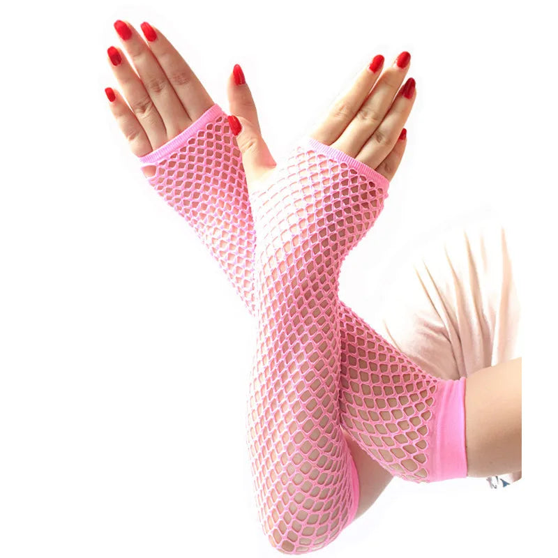 Fishnet Fingerless Long Arm Gloves