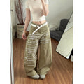 Harajuku Letter Print Baggy Vintage Khaki Jeans
