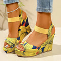 Retro Ethnic Printing Comfortable Wedge Platform Sandals