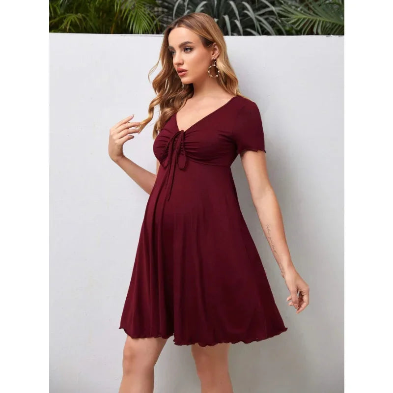 Maternity V-neck Loose Women Dress
