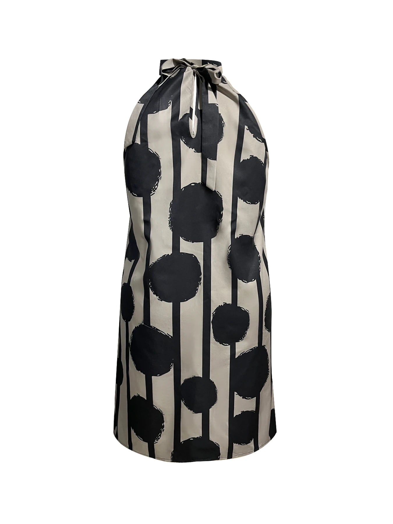 Boho Sleeveless Halter Neck Print Mini Dress