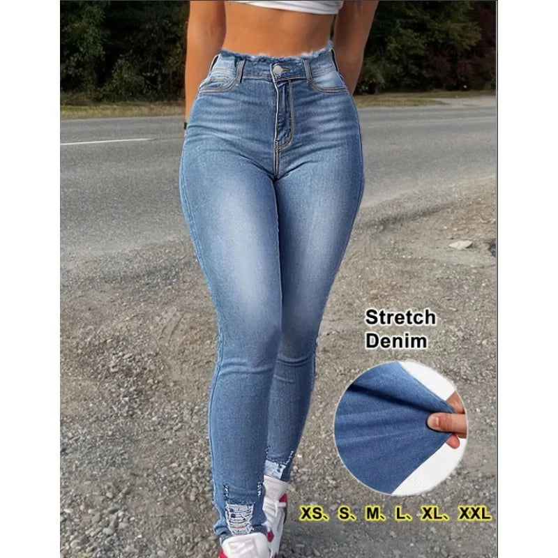 European American Slimming Elastic Butt Lift Skinny Jeans
