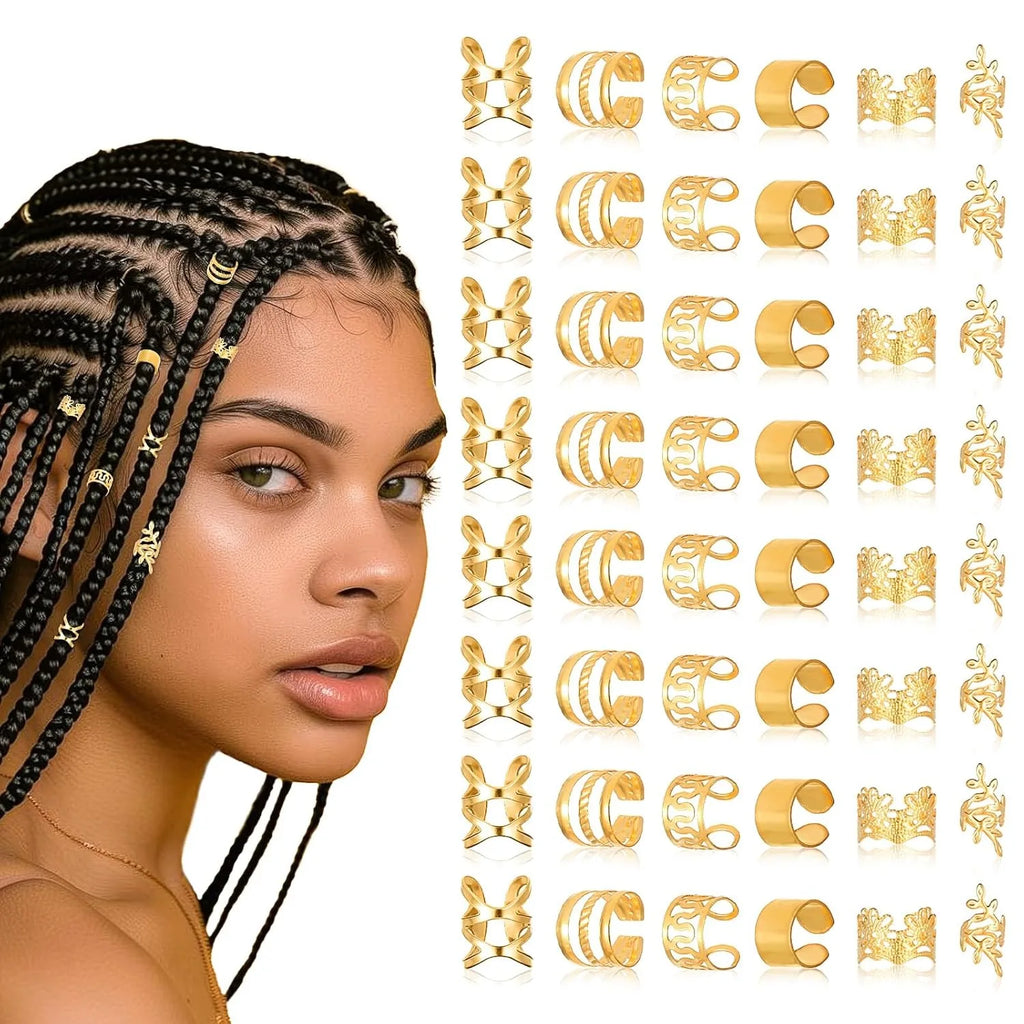 64pcs Adjustable Hair Jewelry For Braids Accessories