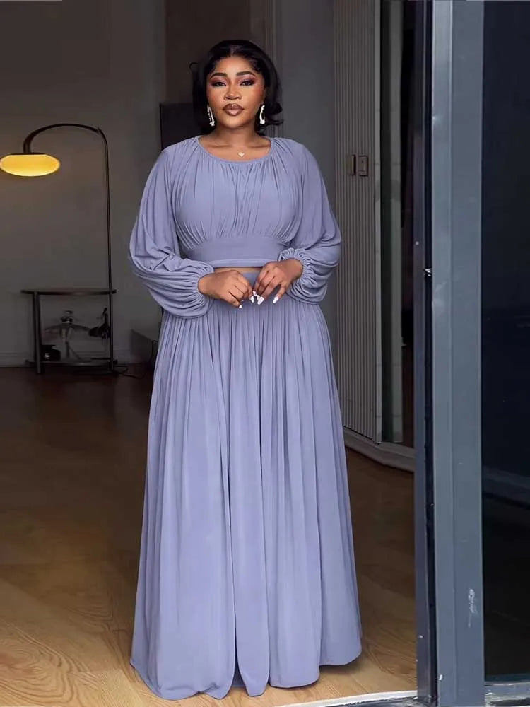 Female Clothing Autumn 2-piece Sets for Women Long Sleeve Top and Long Skirt Set Ladies Casual Dress Set Wholesale Dropshipping