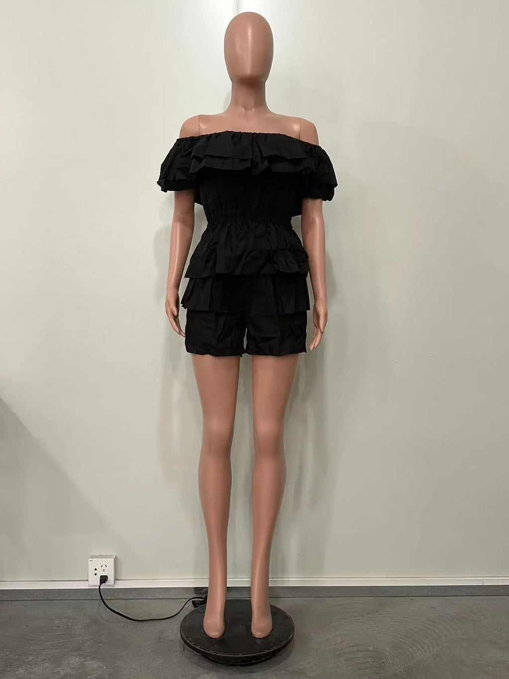 Summer Ruffles Playsuit Sexy Women Slash Neck Elegant Streetwear Club Romper Overalls